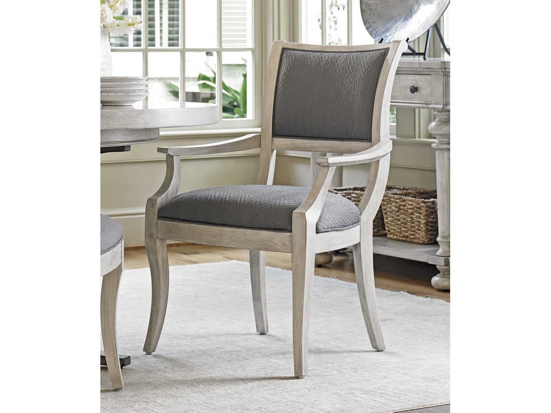 Lexington Oyster Bay Gray Upholstered Arm Dining Chair