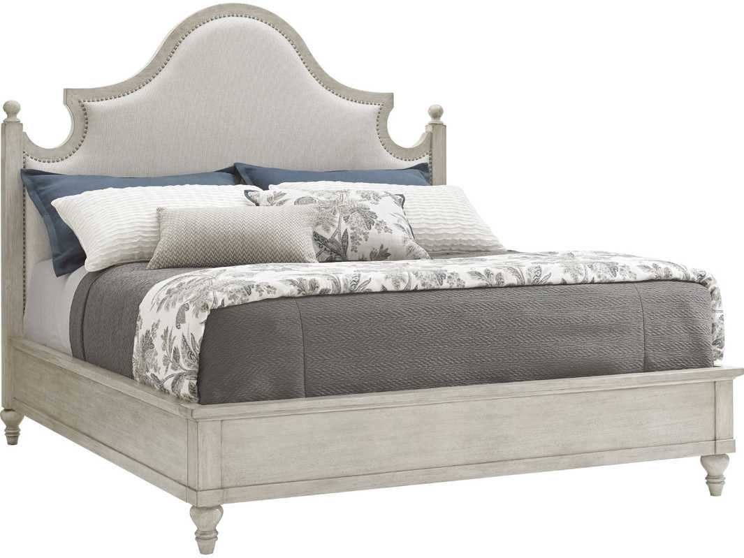 Lexington Oyster Bay Beige Solid Wood Upholstered Queen Panel Bed