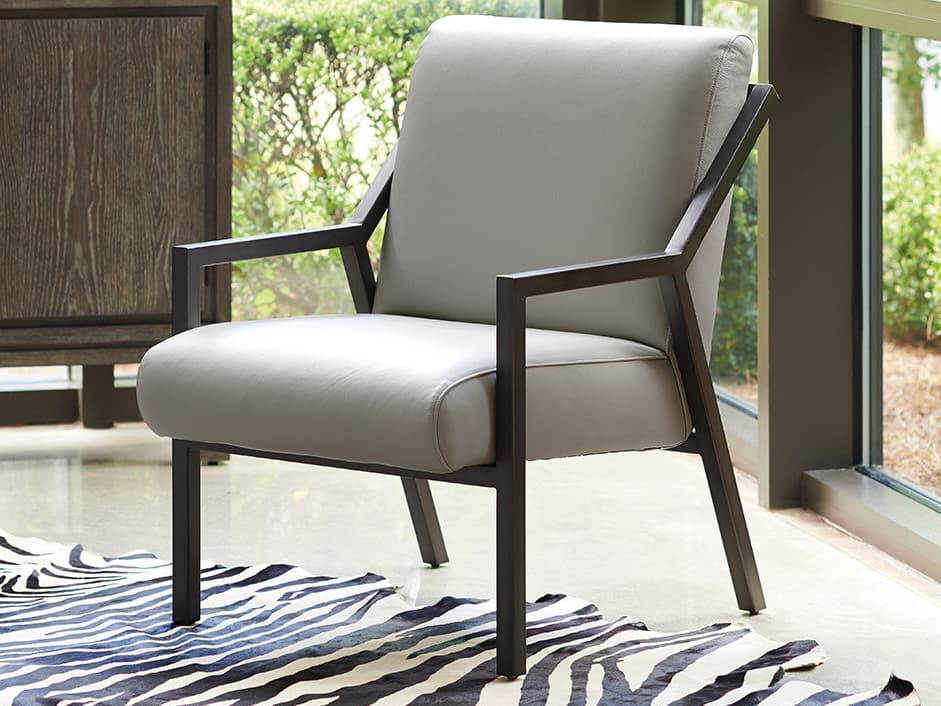 Lexington Santana Gray Leather Accent Chair