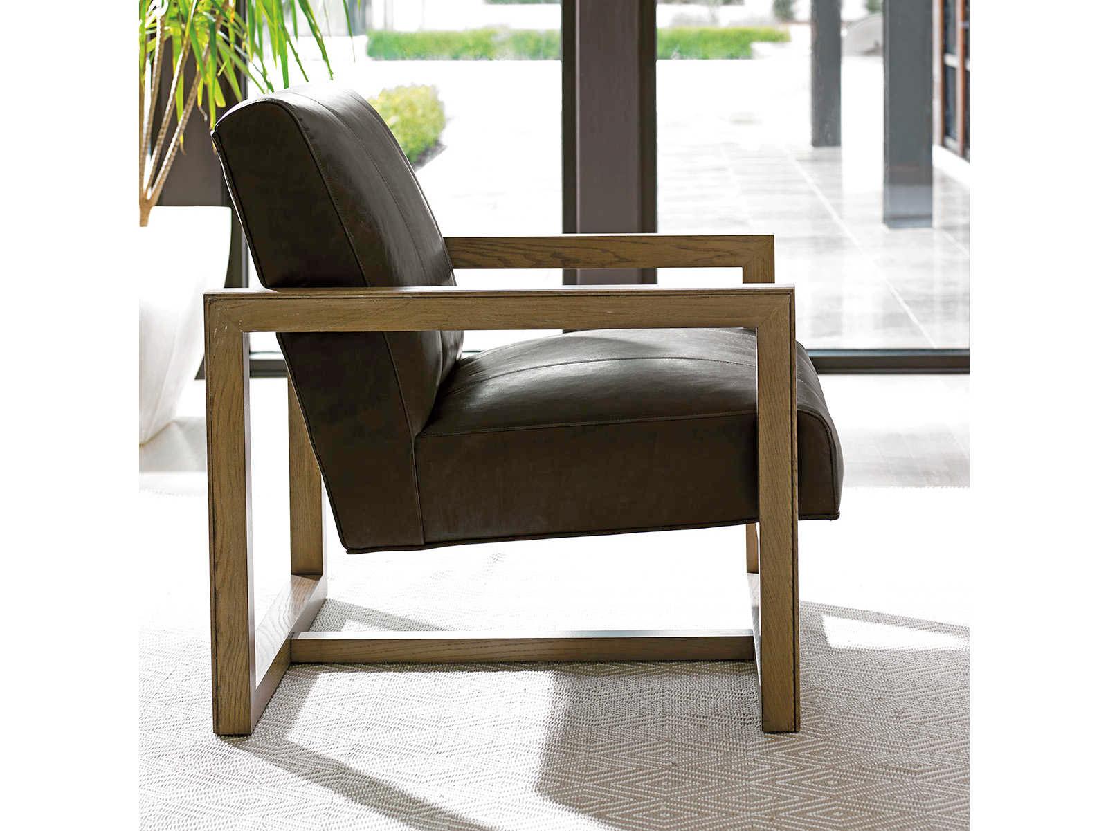 Lexington Shadow Play Black Leather Accent Chair