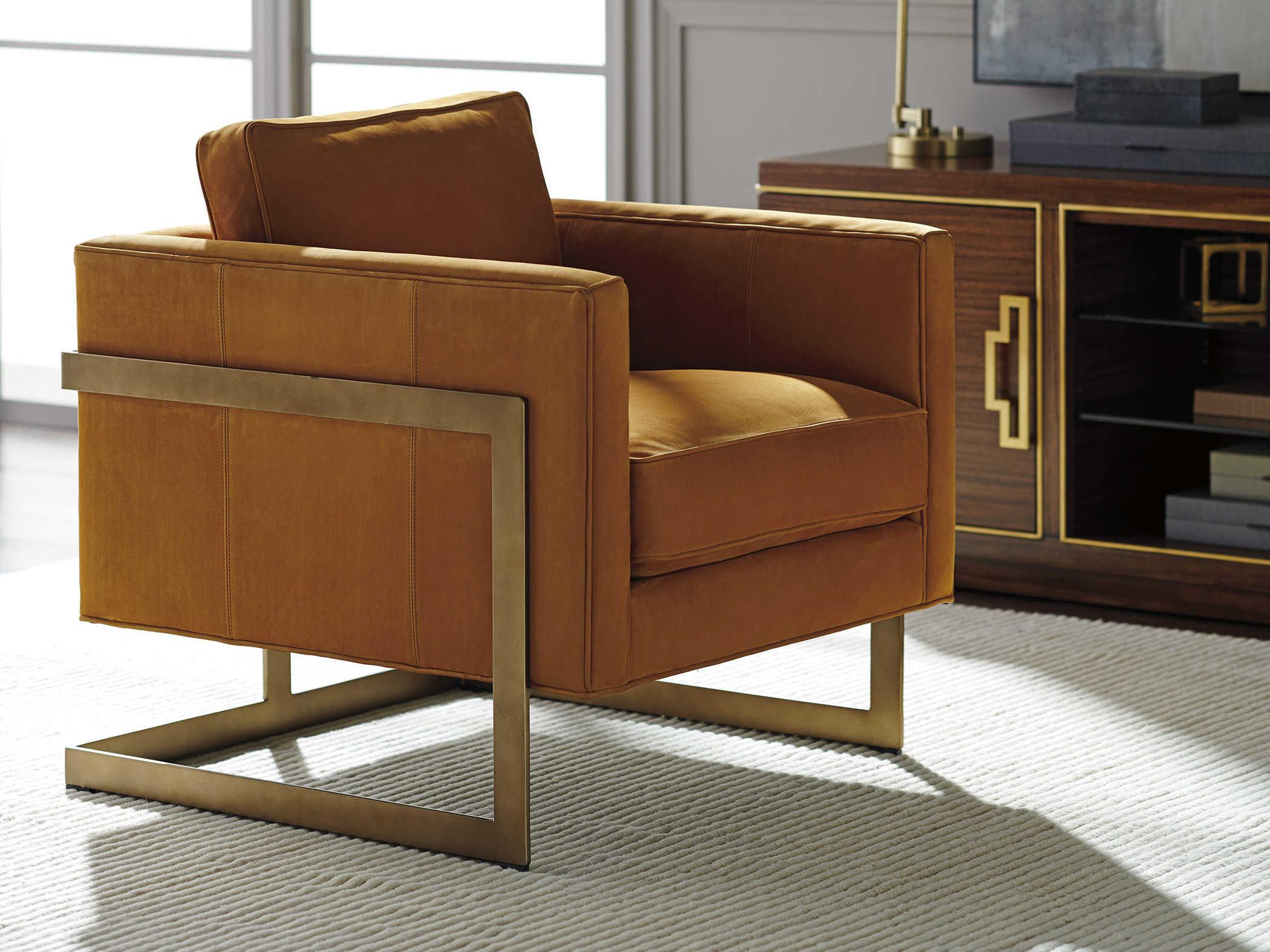 Lexington Shadow Play Orange Leather Accent Chair