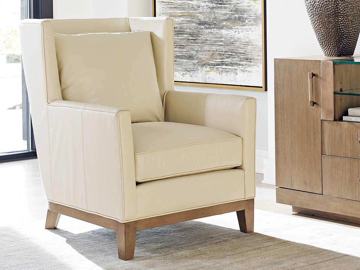 Lexington Shadow Play White Leather Accent Chair