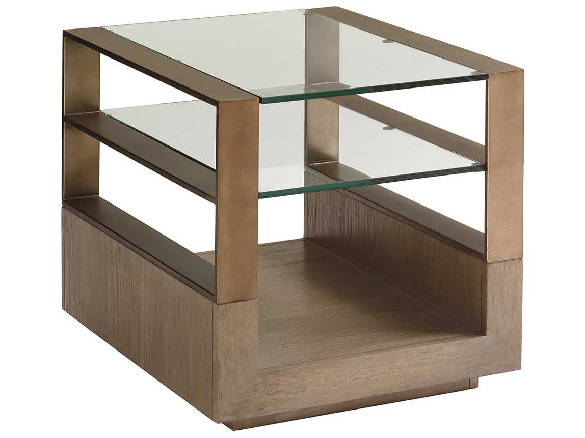 Lexington Shadow Play Rectangular Glass End Table