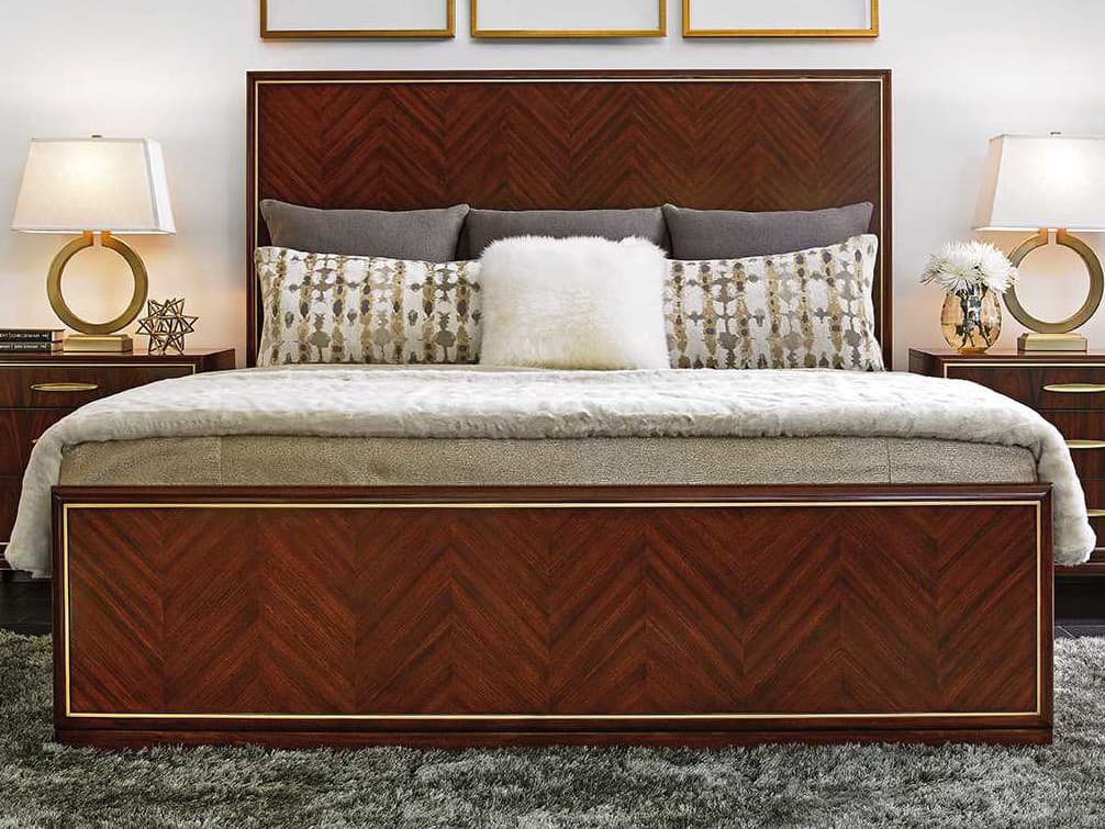 Lexington Take Five Zebrano Brown Wood California King Panel Bed