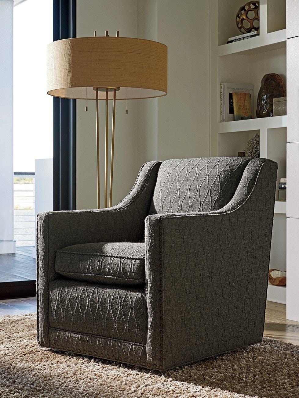Lexington Upholstery Swivel Fabric Accent Chair
