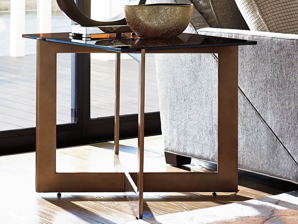 Lexington Zavala Rectangular Glass Nouveau End Table