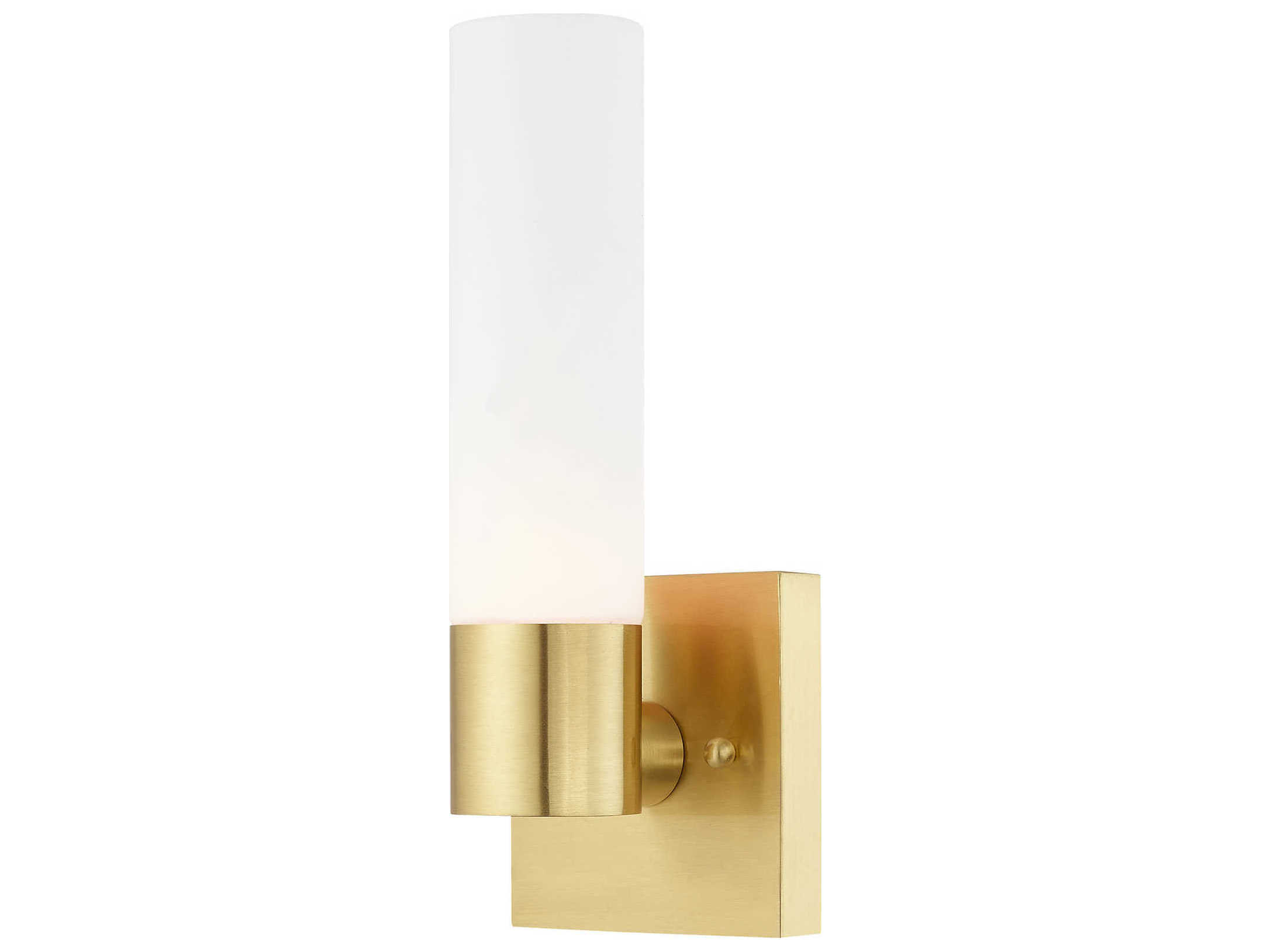 Livex Lighting Aero 1-Light Satin Brass Glass Wall Sconce