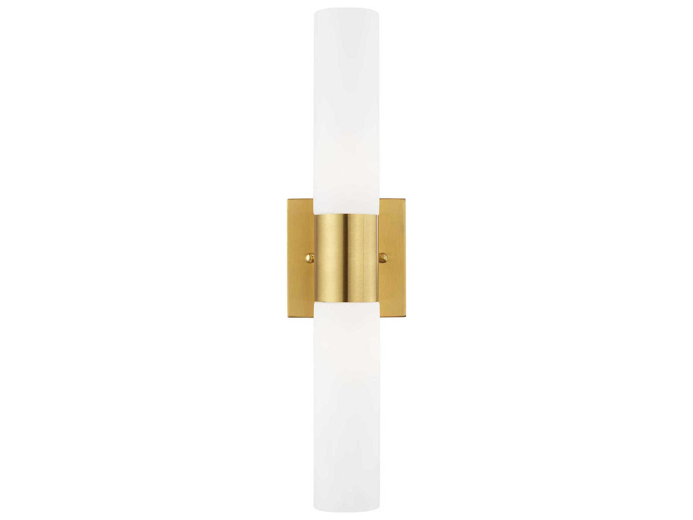Livex Lighting Aero Satin Brass Glass Wall Sconce