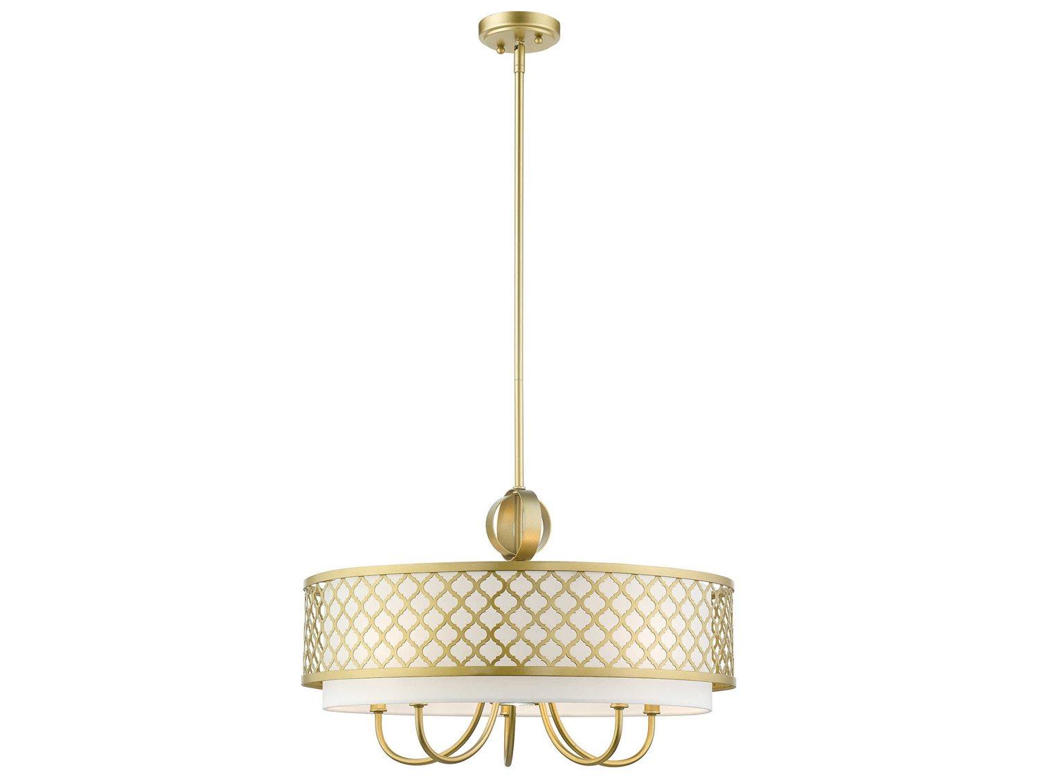 Livex Lighting Arabesque 6-Light Soft Gold Candelabra Drum Round Chandelier