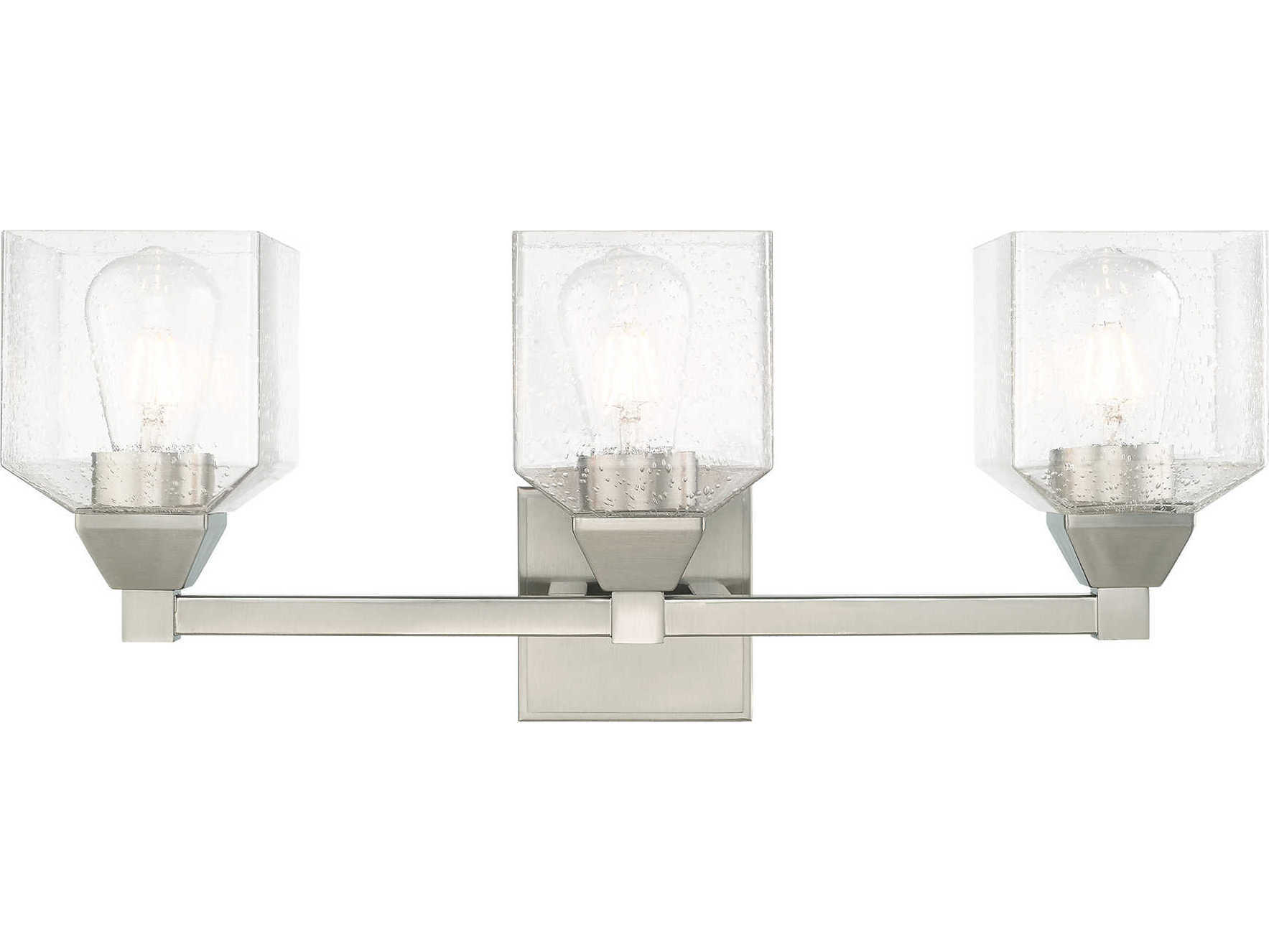 Livex Lighting Aragon Brushed Nickel Glass Vanity Light