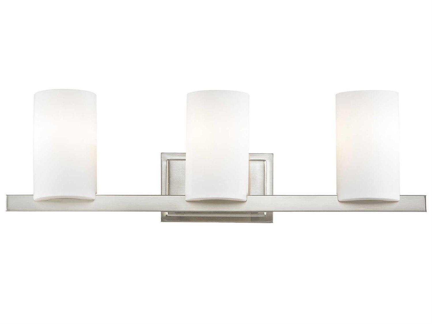 Livex Lighting Astoria 3-Light Brushed Nickel Glass Vanity Light