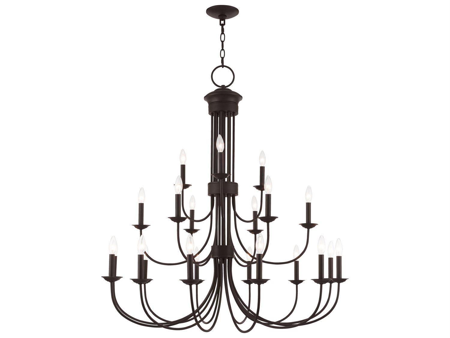 Livex Lighting Estate 21-Light Bronze Tiered Chandelier