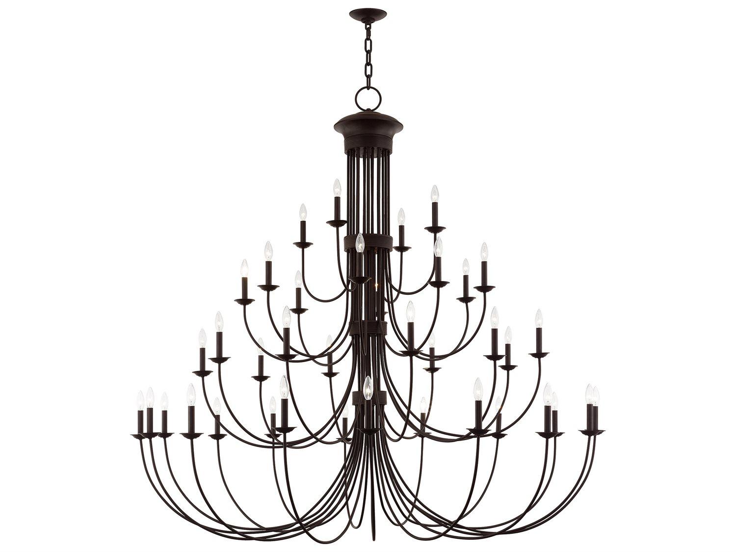 Livex Lighting Estate 38-Light Bronze Tiered Chandelier