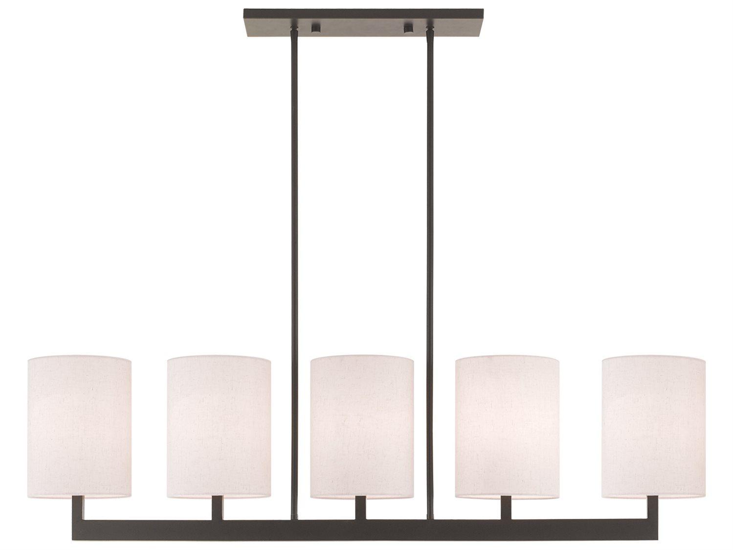 Livex Lighting Hayworth 5-Light Bronze Cylinder Linear Island Pendant