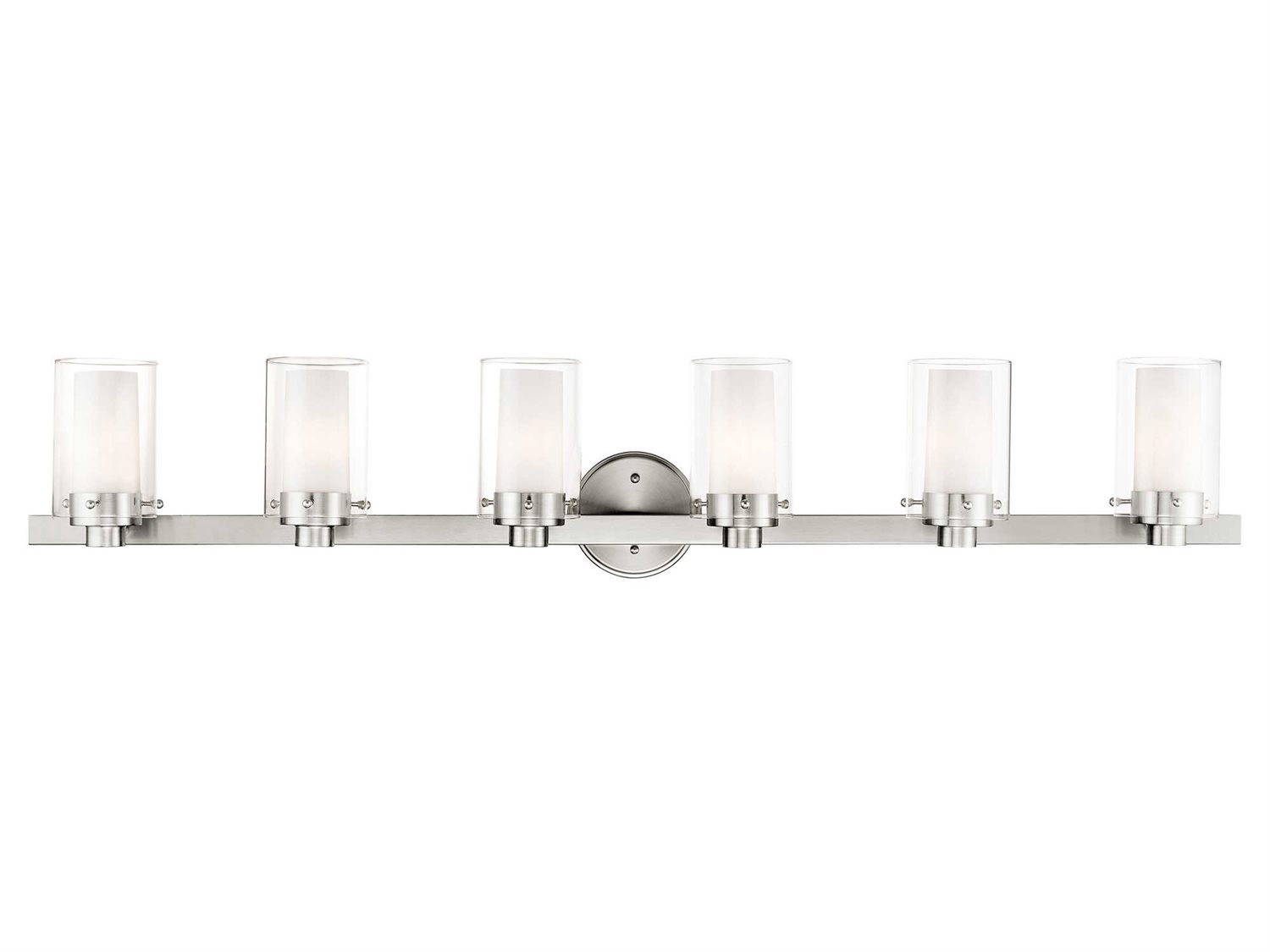 Livex Lighting Manhattan 6-Light Brushed Nickel Glass Vanity Light