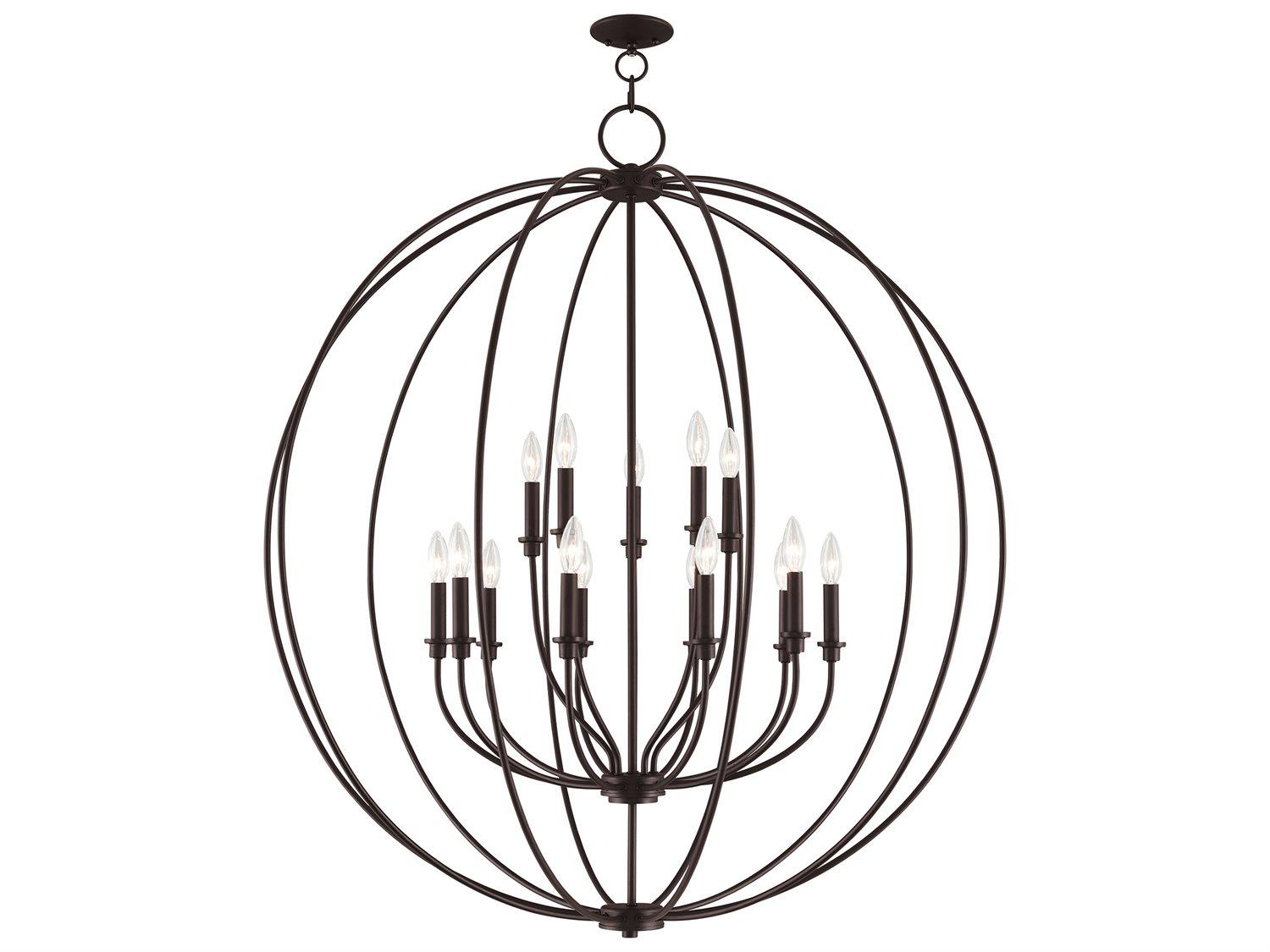 Livex Lighting Milania 15-Light Bronze Candelabra Round Chandelier