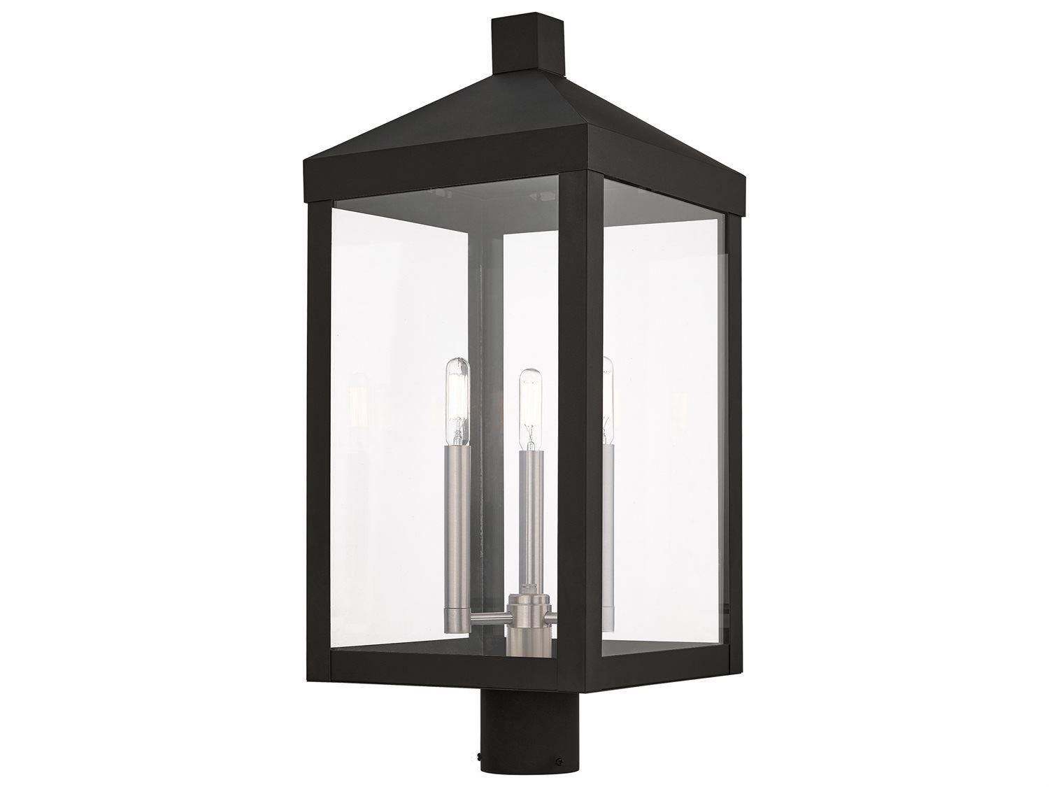 Livex Lighting Nyack 3 - Light Glass Outdoor Post Light