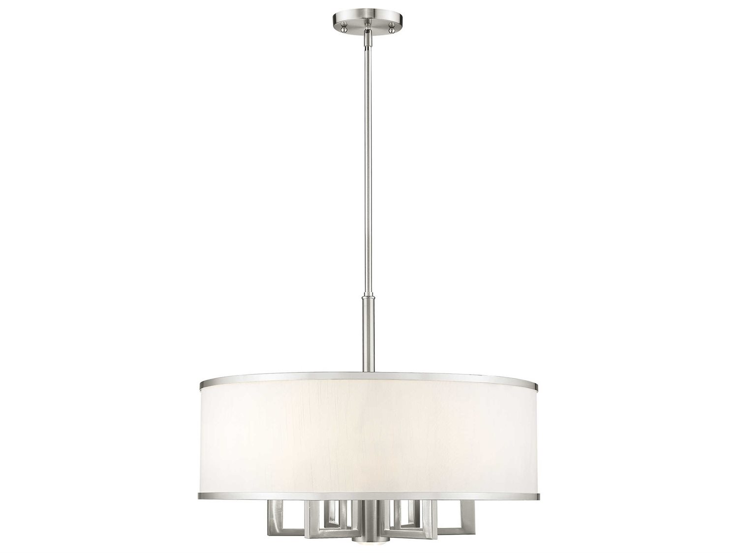 Livex Lighting Park Ridge 6-Light Brushed Nickel Drum Round Pendant