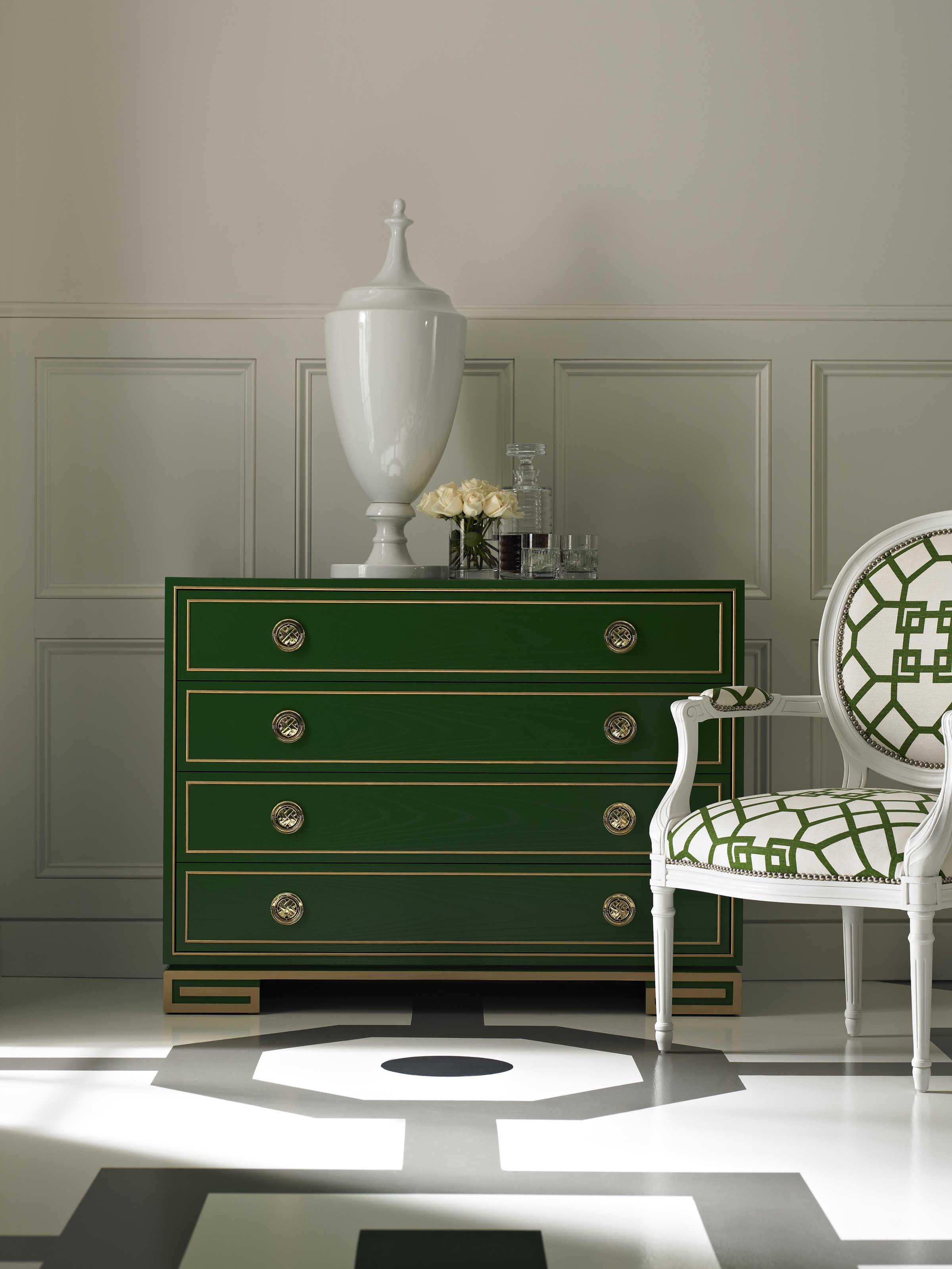 Lillian August Workshop Karl 4-Drawers Green Dresser