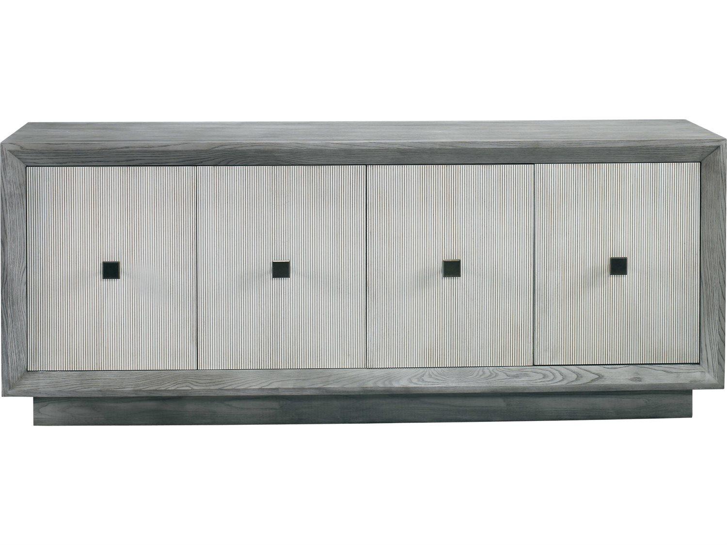 Lillian August Workshop Alastair 80" Ash Wood Mineral Washed Linen Bronze Sideboard
