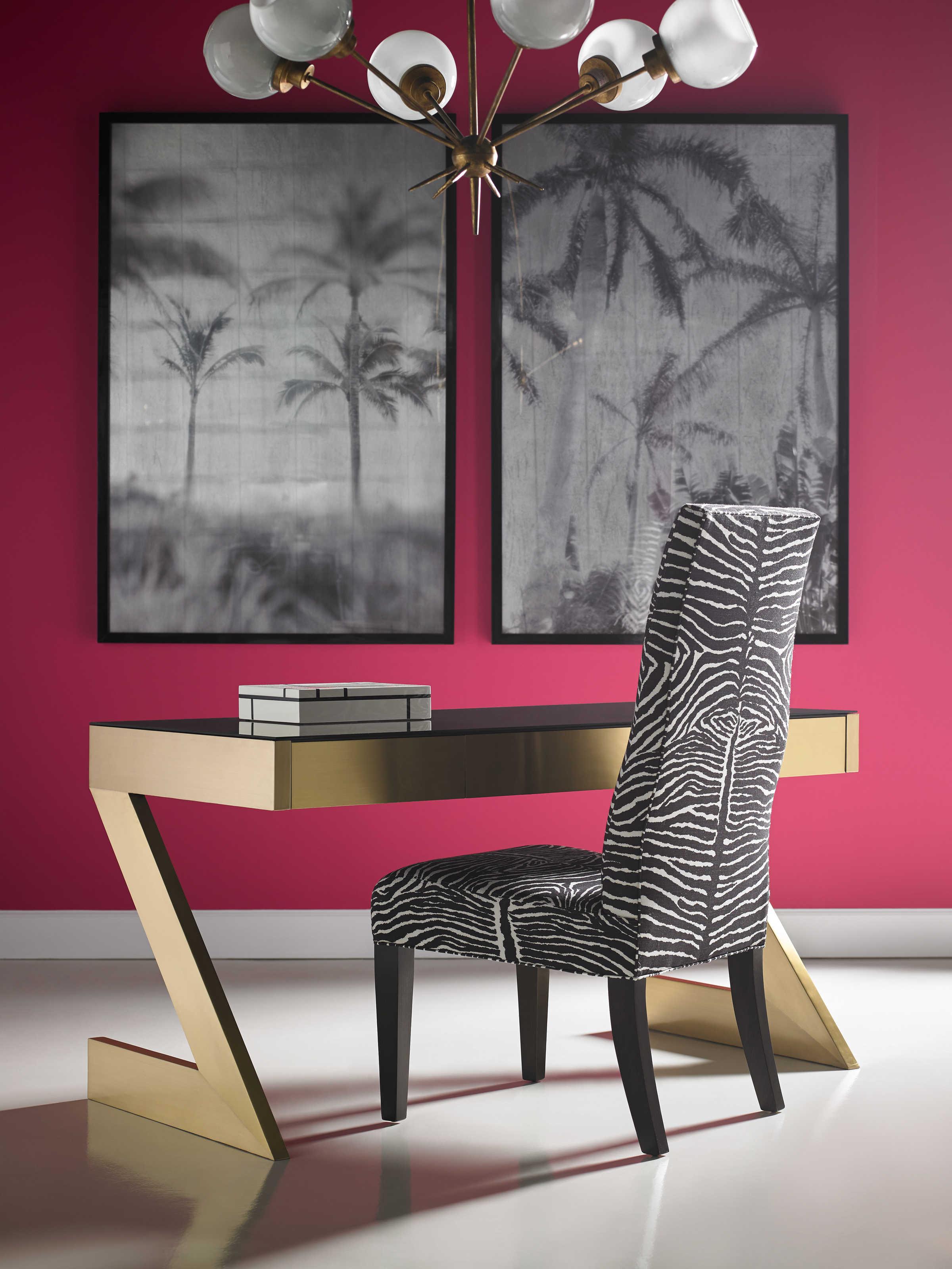 Lillian August Modern Archives Yves Aged Mirror Polished Brass Writing Desk