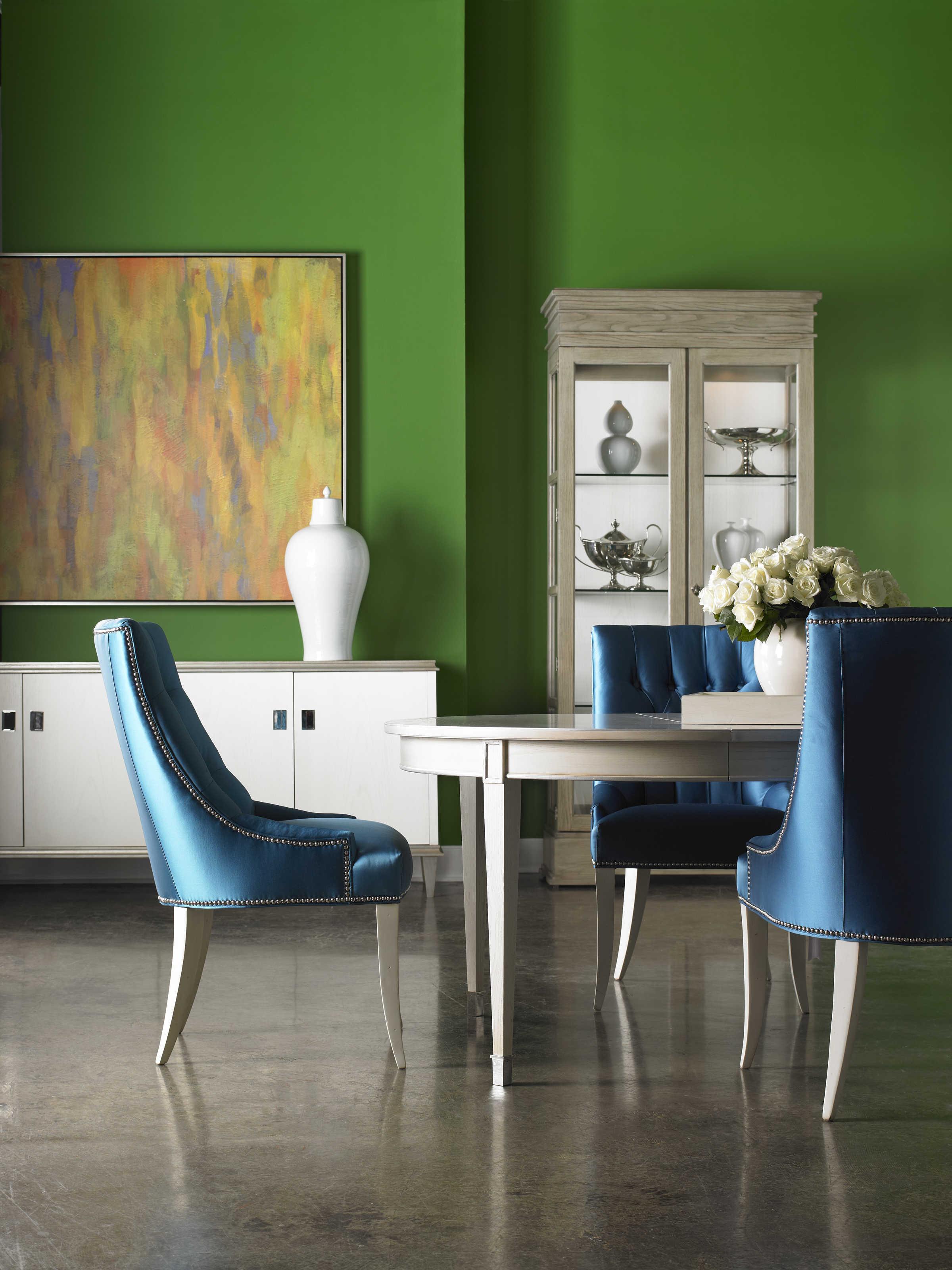 Lillian August Upholstery Ally Court Tufted Blue Upholstered Side Dining Chair