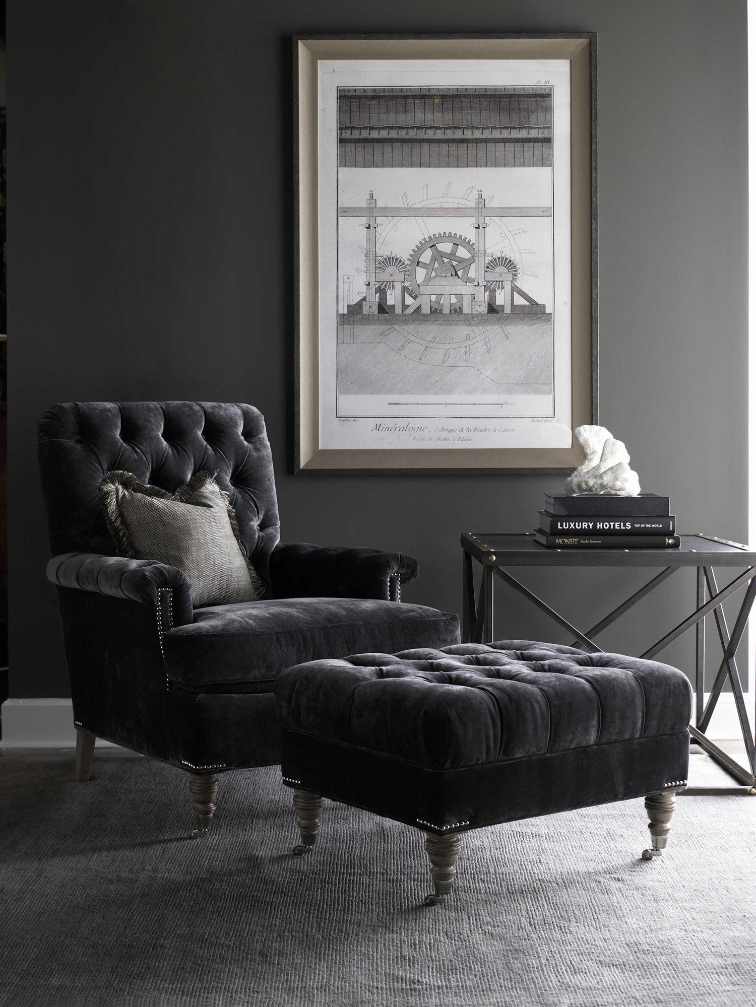 Lillian August Upholstery Blazer Upholstered Tufted Ottoman