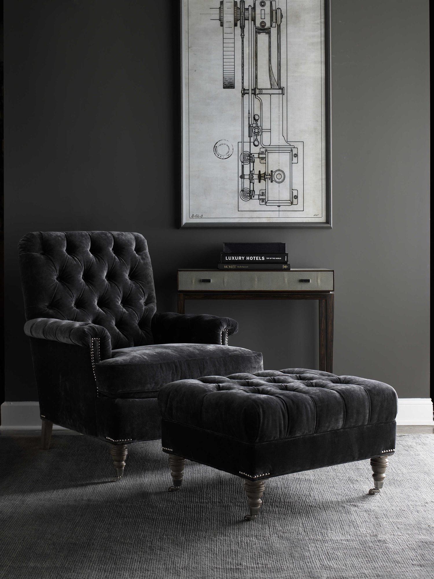 Lillian August Upholstery Blazer Upholstered Tufted Ottoman