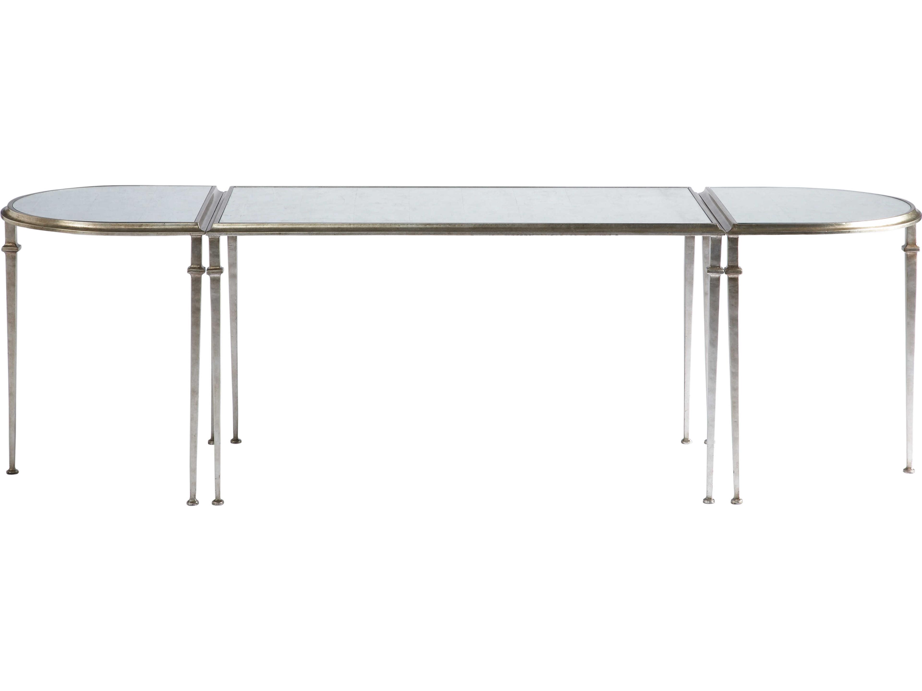 Lillian August Classics Tria Demilune Aged Silver Leaf Cocktail Table