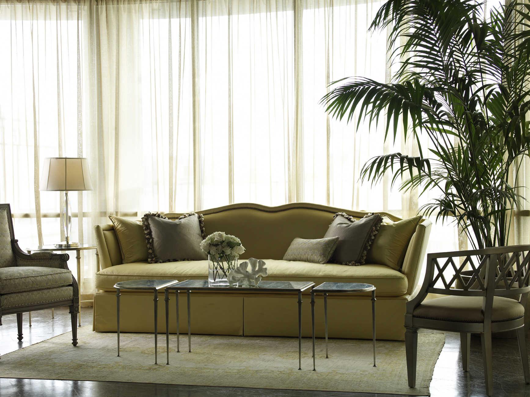 Lillian August Classics Tria Demilune Aged Silver Leaf Cocktail Table