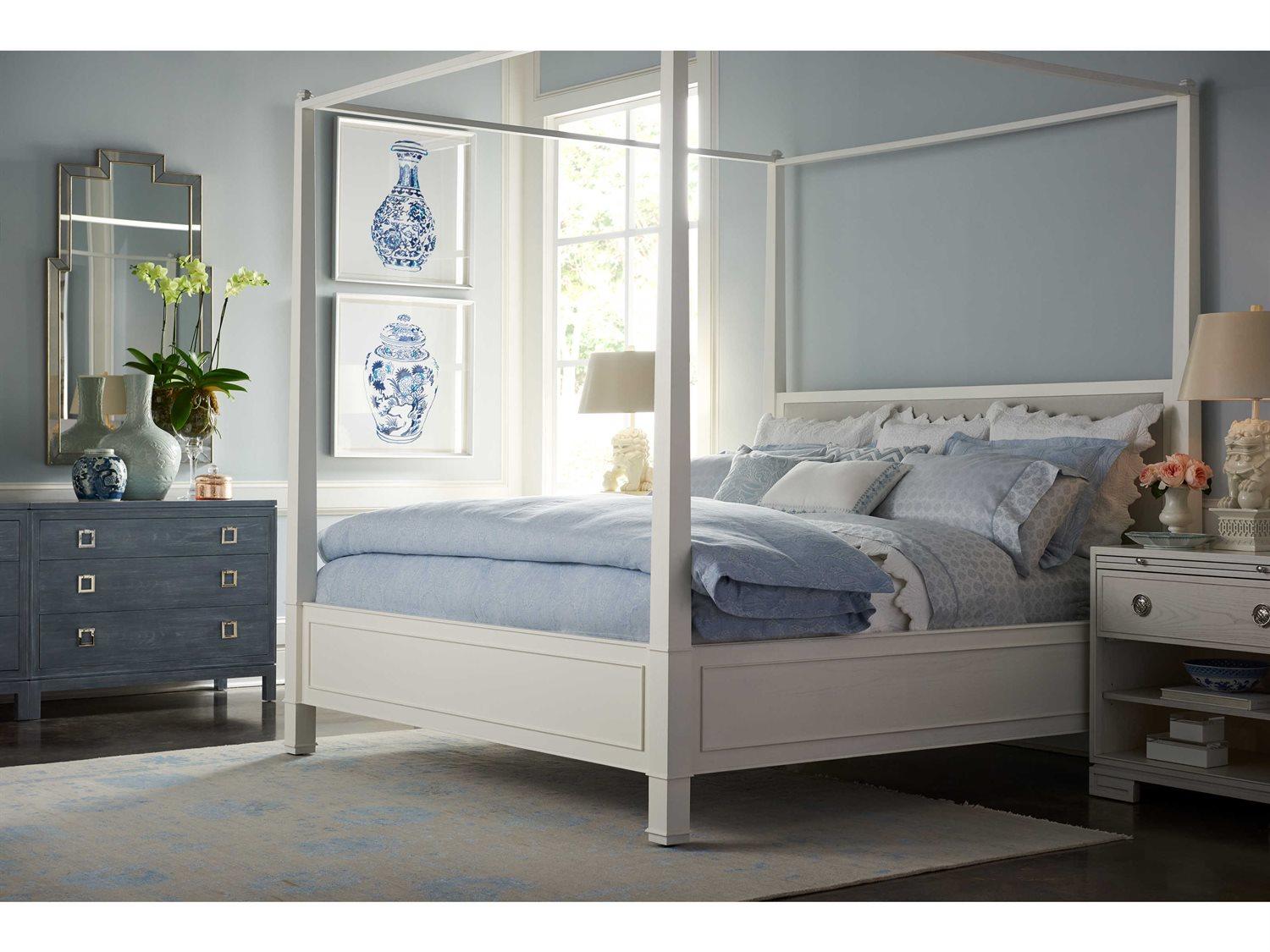 Lillian August Workshop Andrea Sugar White Ash Wood King Poster Bed