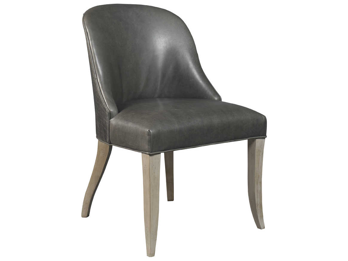 Lillian August Upholstery Leather Gray Upholstered Side Dining Chair
