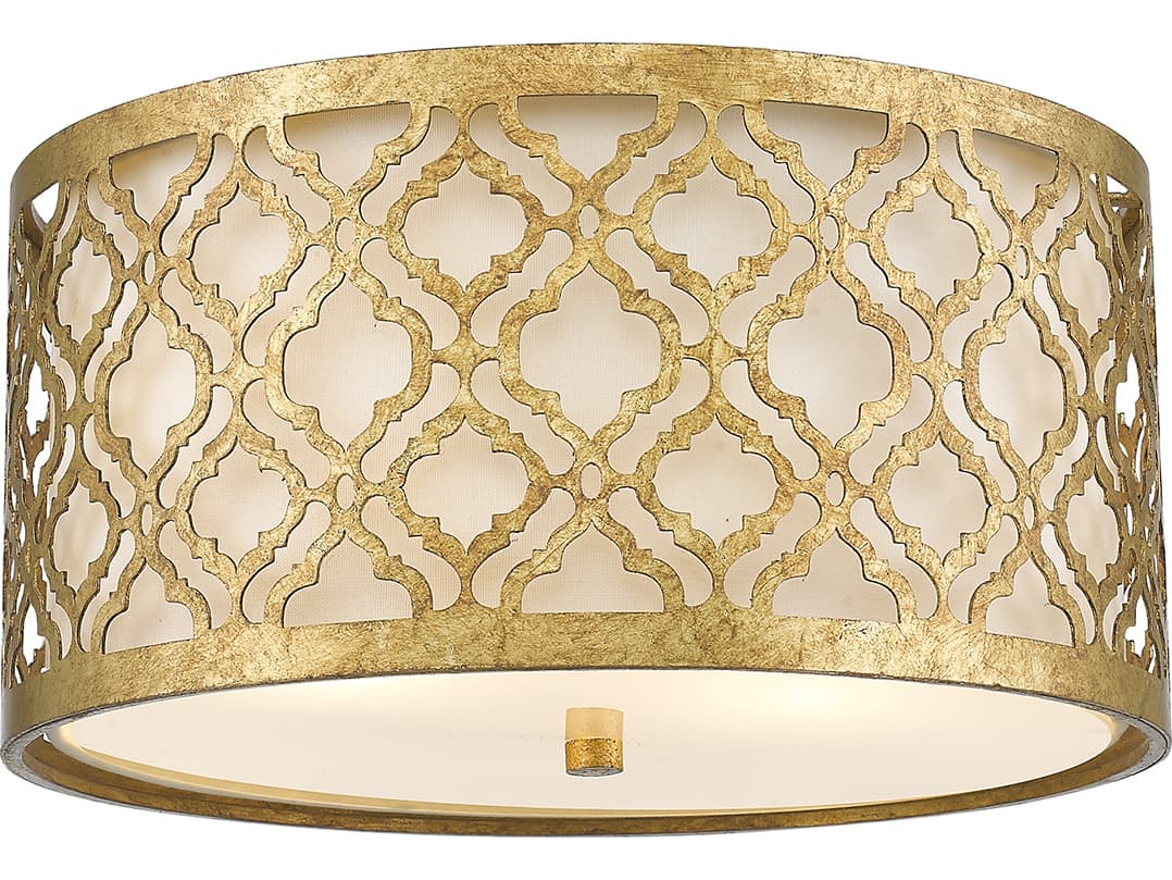 Lucas McKearn Arabella 2-Light Gold Drum Geometric Flush Mount