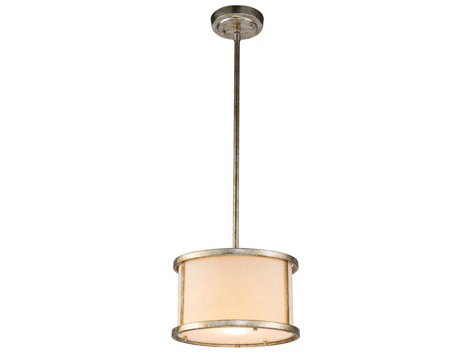 Lucas McKearn Lemuria 1-Light Antique Silver Drum Round Mini Pendant