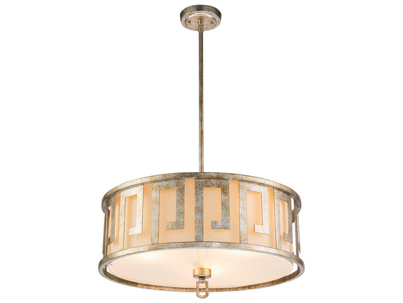 Lucas McKearn Lemuria 3-Light Antique Silver Drum Geometric Pendant