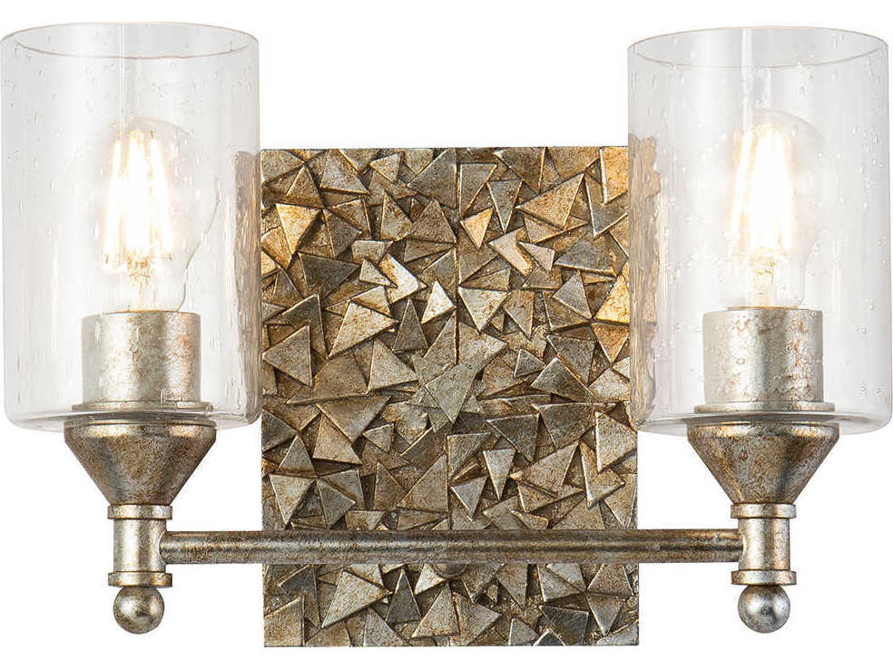 Lucas McKearn Mosaic 2-Light Silver Glass Vanity Light
