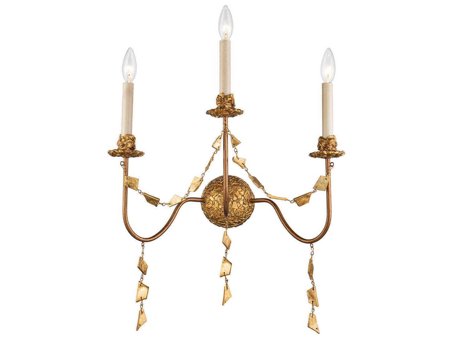 Lucas McKearn Mosaic 3-Light Gold Leaf LED Wall Sconce