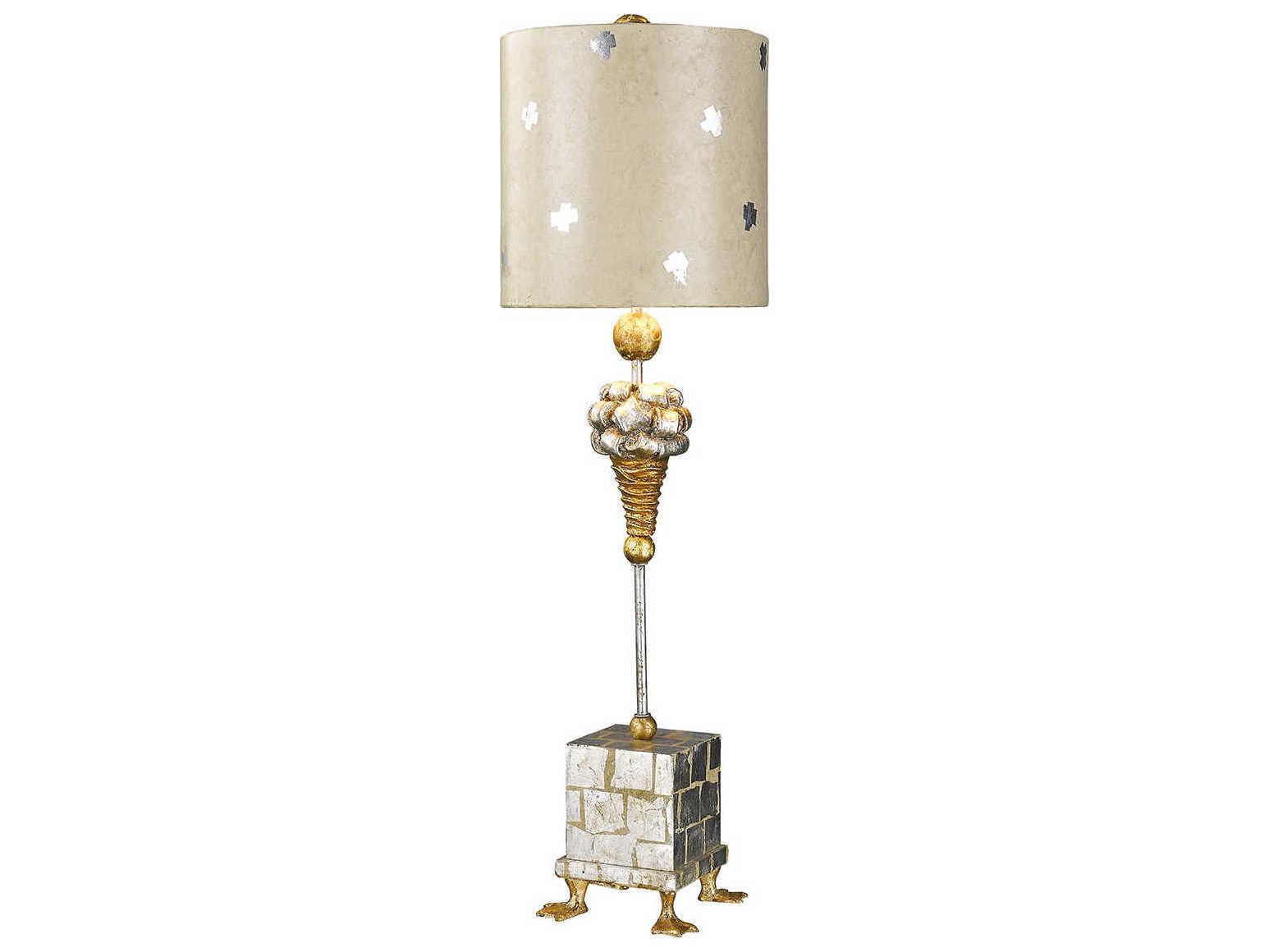 Lucas McKearn Pompadour-X Gold Silver Leaf Buffet Lamp