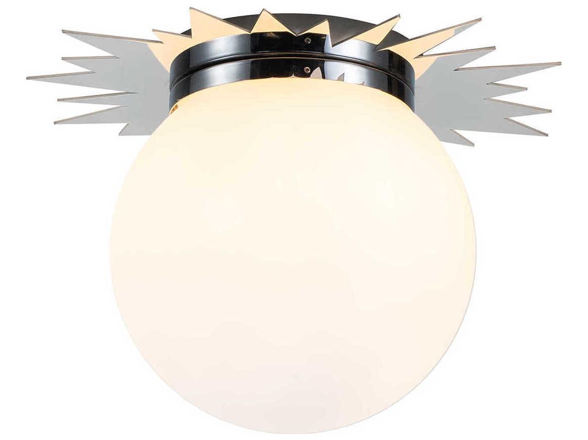 Lucas McKearn Soleil 3-Light Polished Chrome Glass LED Globe Round Flush Mount