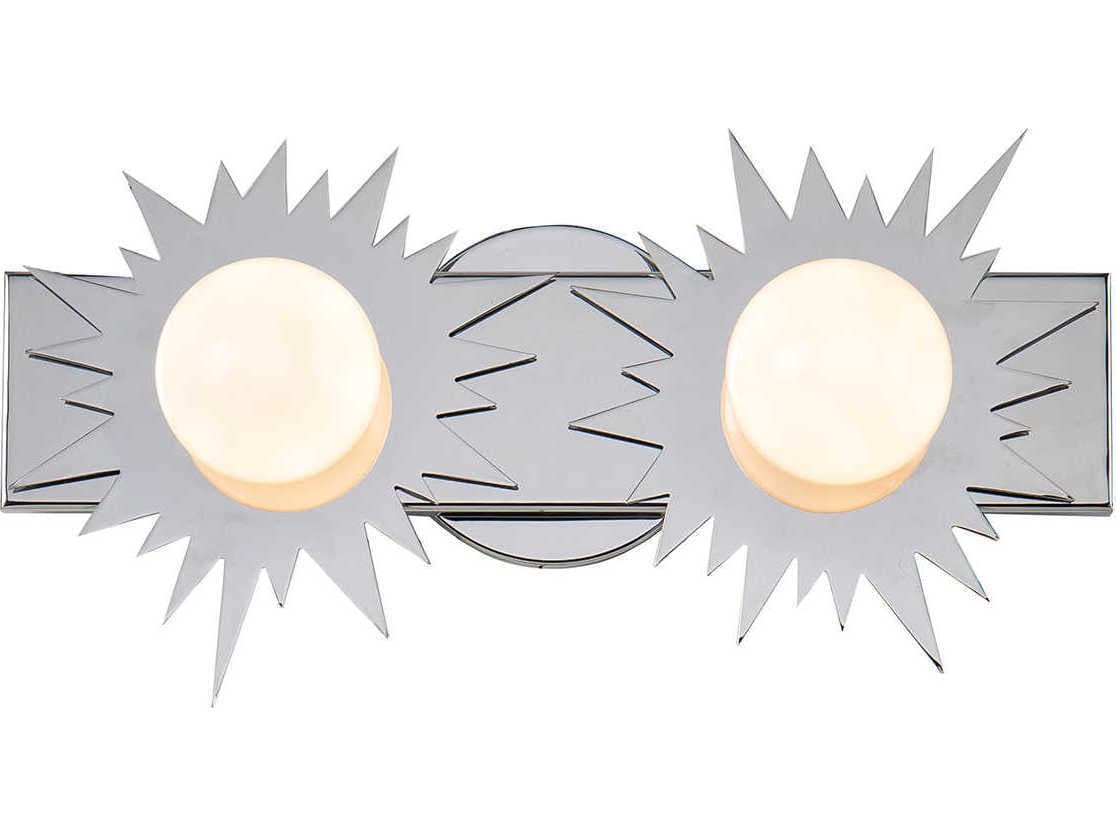 Lucas McKearn Soleil 2-Light Polished Chrome Glass LED Vanity Light