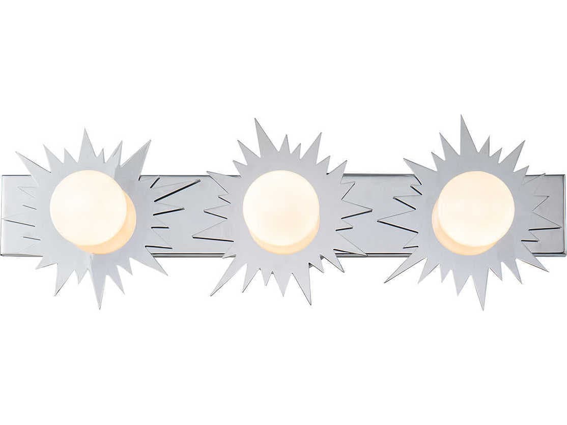 Lucas McKearn Soleil 3-Light Polished Chrome Glass LED Vanity Light