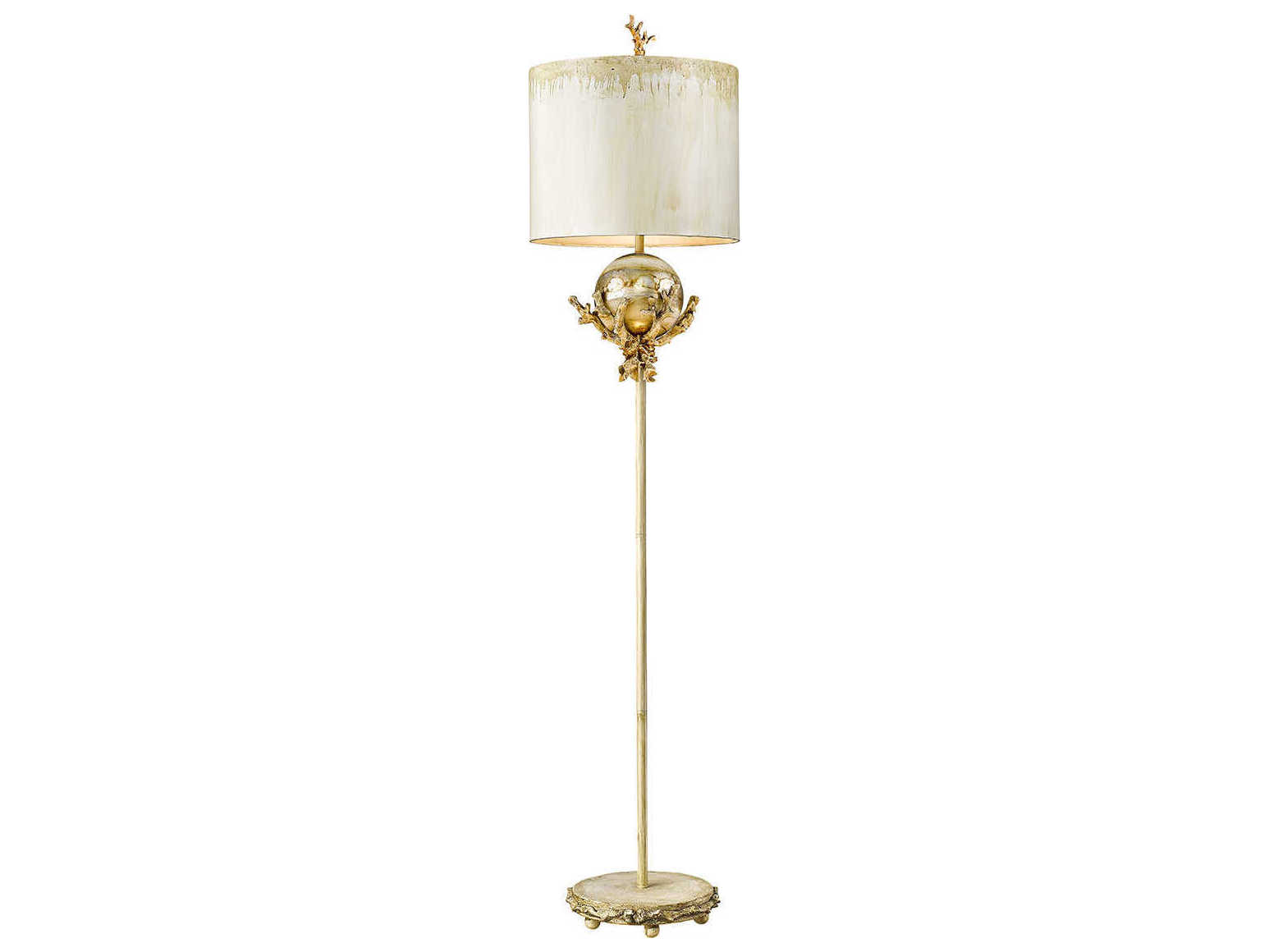 Lucas McKearn Trellis Putty Silver Leaf Floor Lamp
