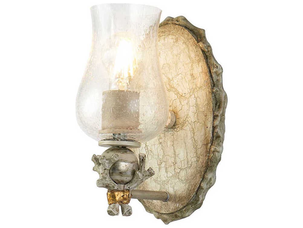 Lucas McKearn Trellis 1-Light Bone Brown Glass Wall Sconce