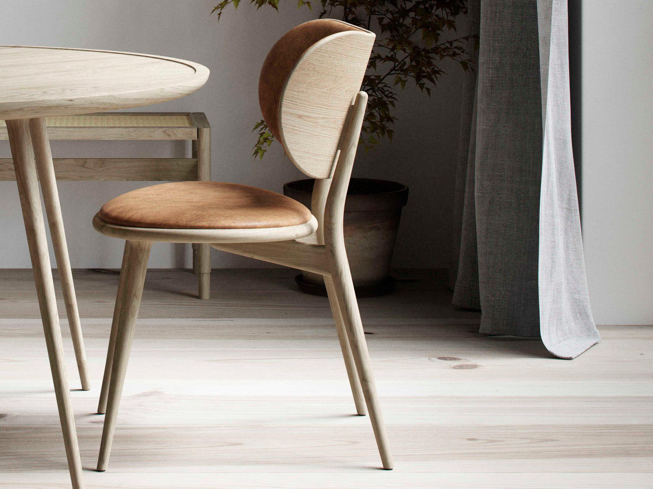 Mater Leather Brown Upholstered Side Dining Chair