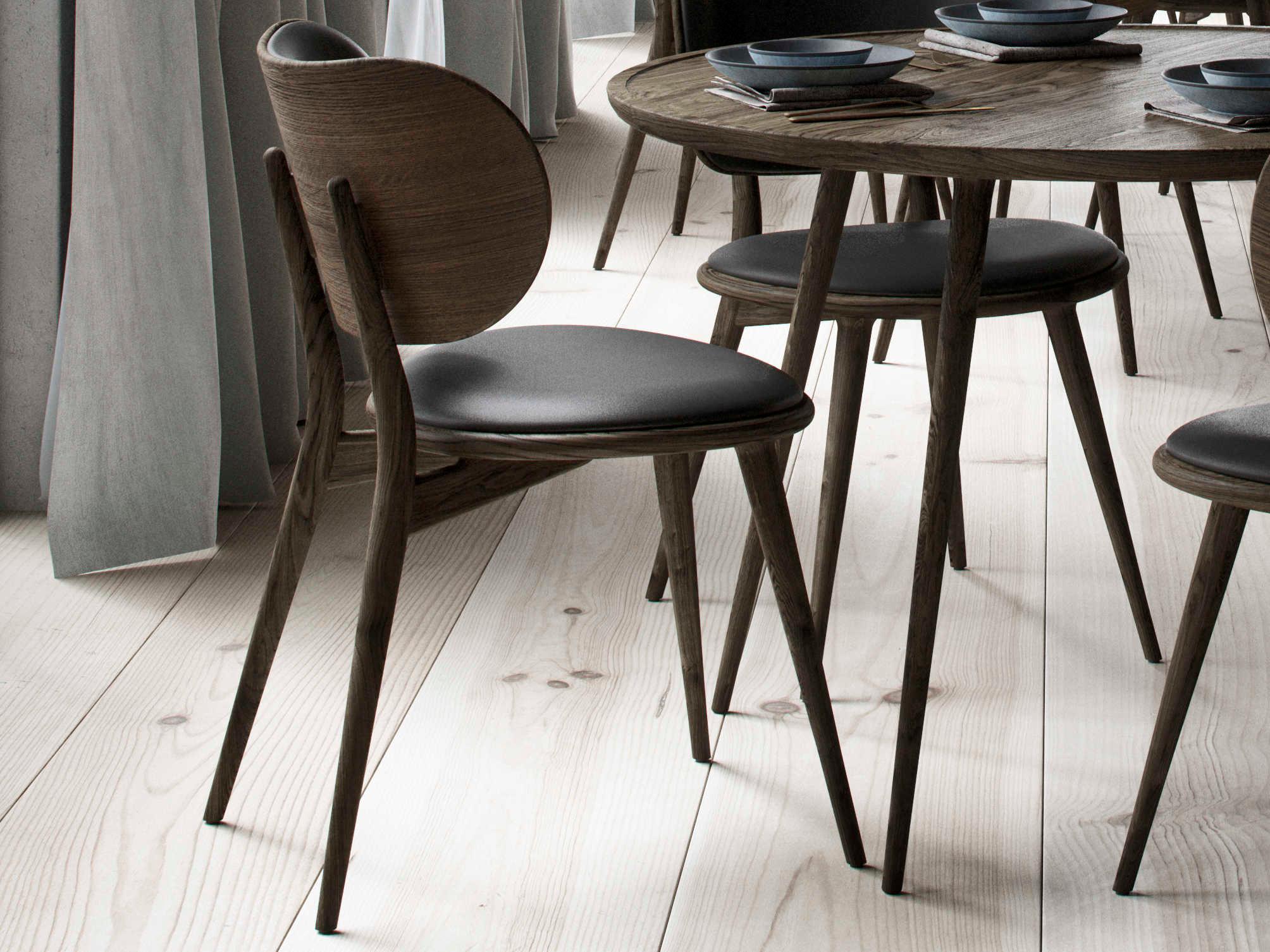 Mater Leather Brown Upholstered Side Dining Chair