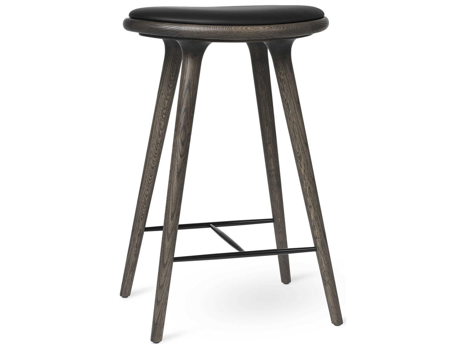 Mater Space Leather Oak Wood Sirka Grey Stain Counter Stool