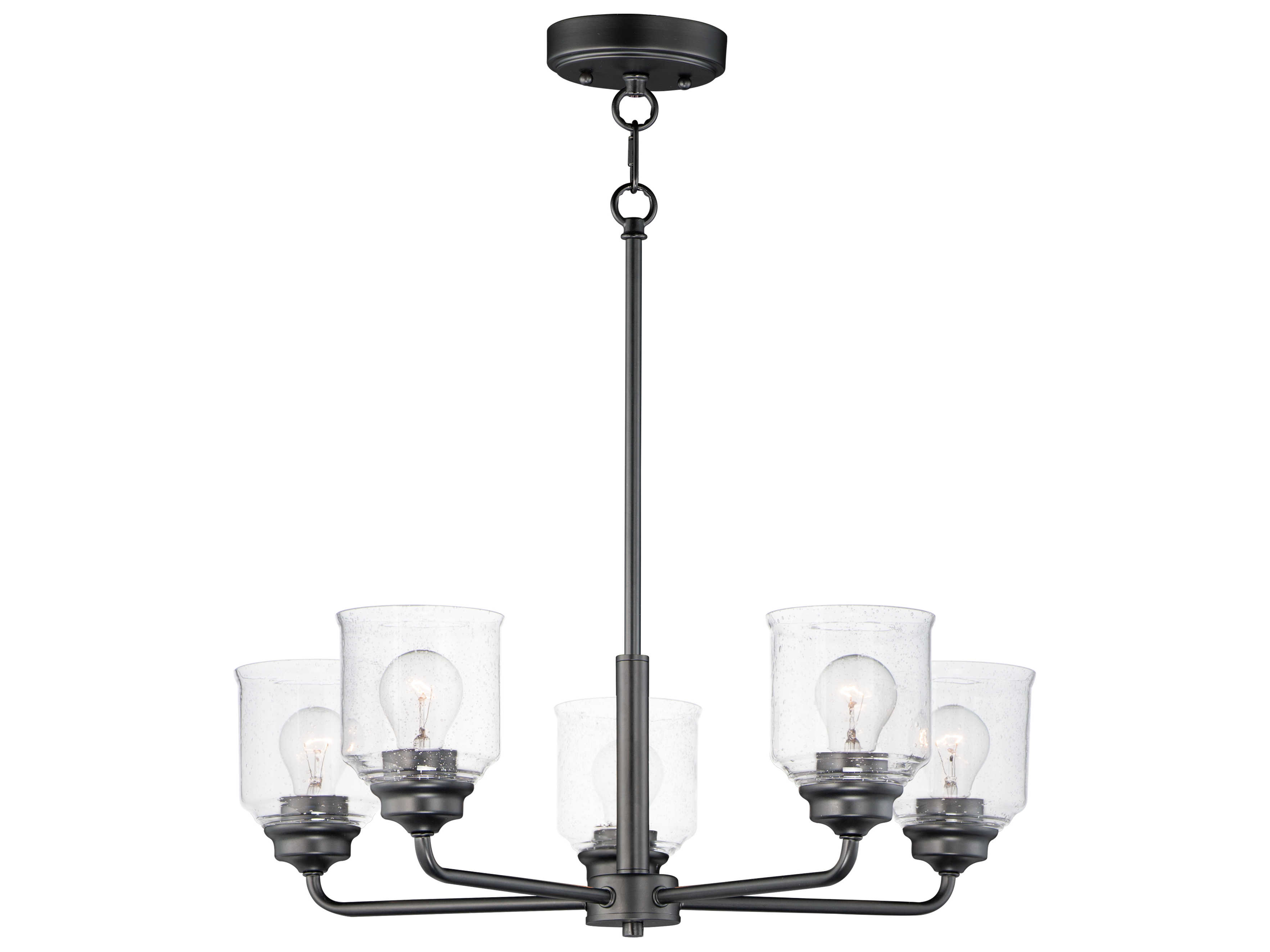 Maxim Lighting Acadia 5-Light Black Glass Bell Chandelier