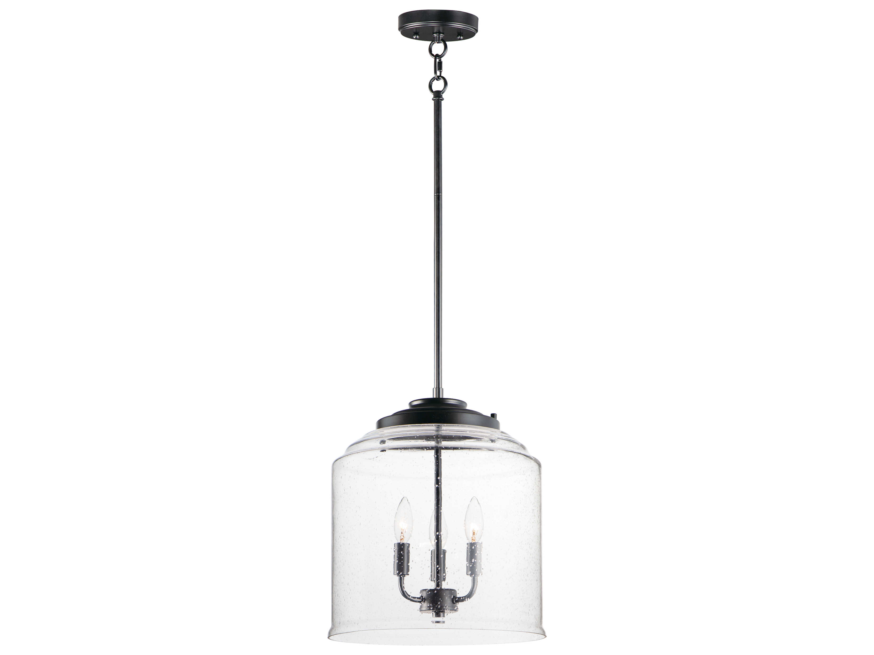 Maxim Lighting Acadia 3-Light Black Glass Bell Chandelier