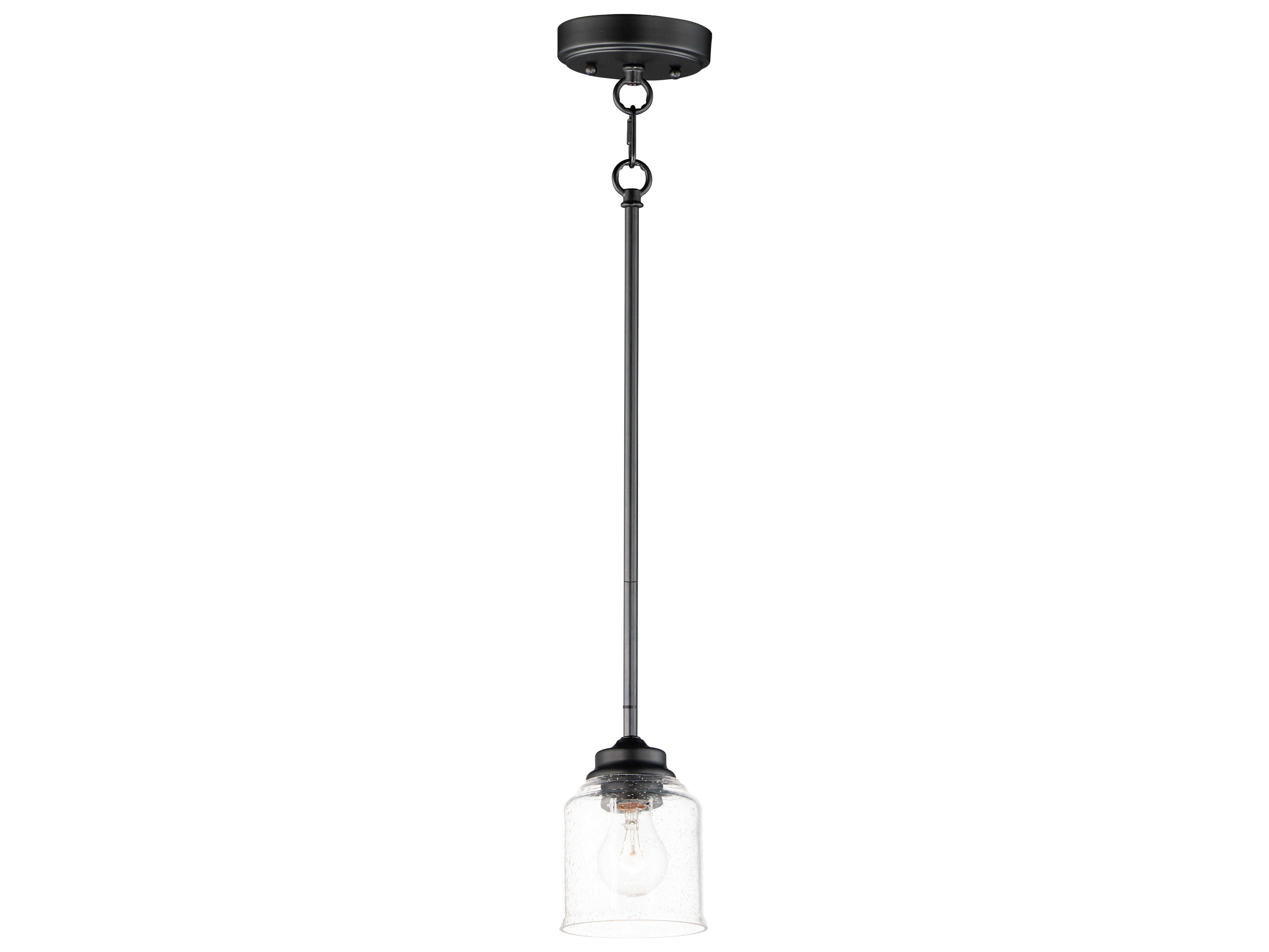 Maxim Lighting Acadia 1-Light Black Glass Bell Mini Pendant