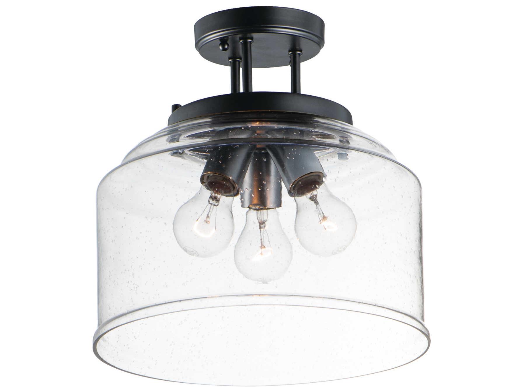 Maxim Lighting Acadia 3-Light Steel Glass Bell Semi Flush Mount